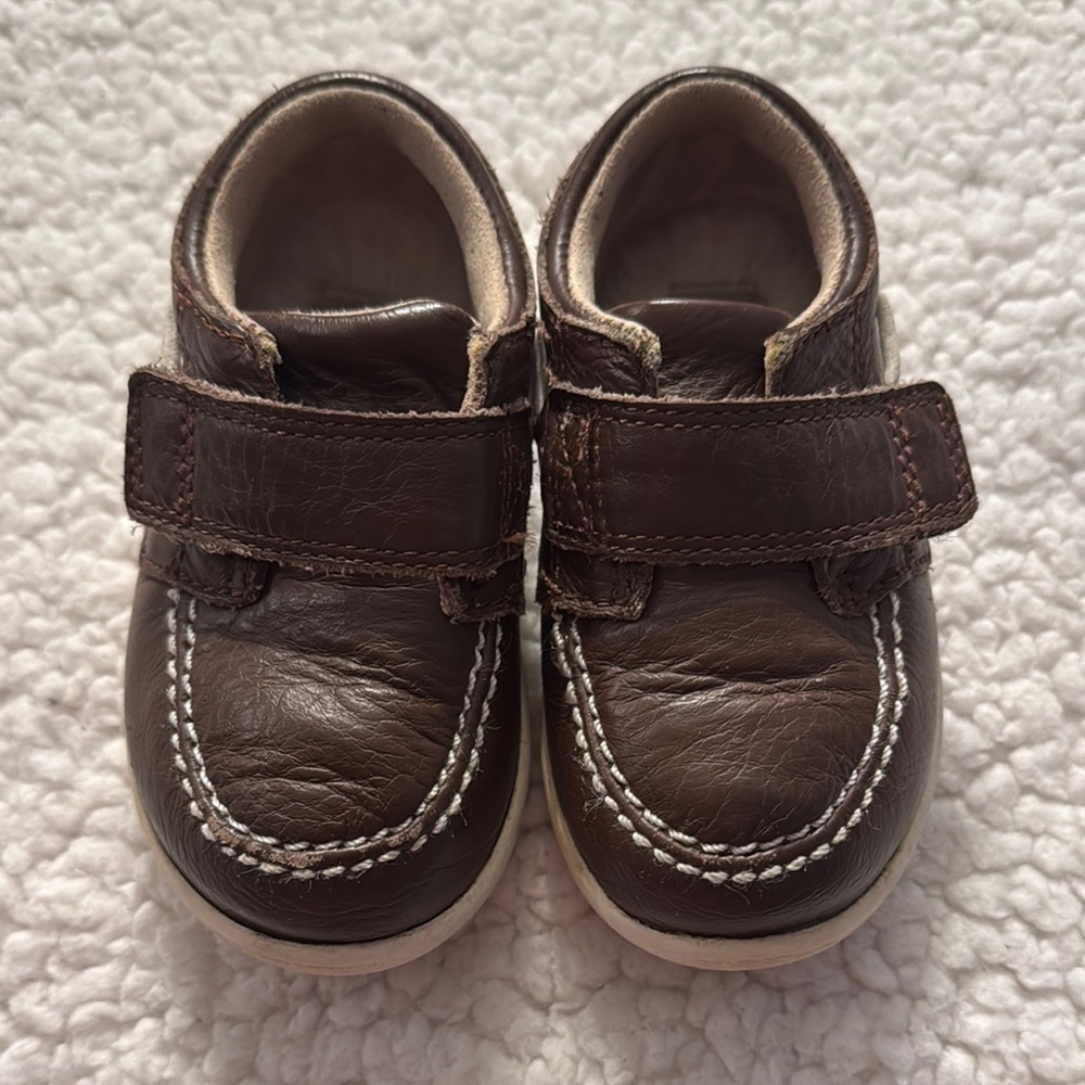 UGG Brown Moccasin Baby Shoes with Velcro Closure